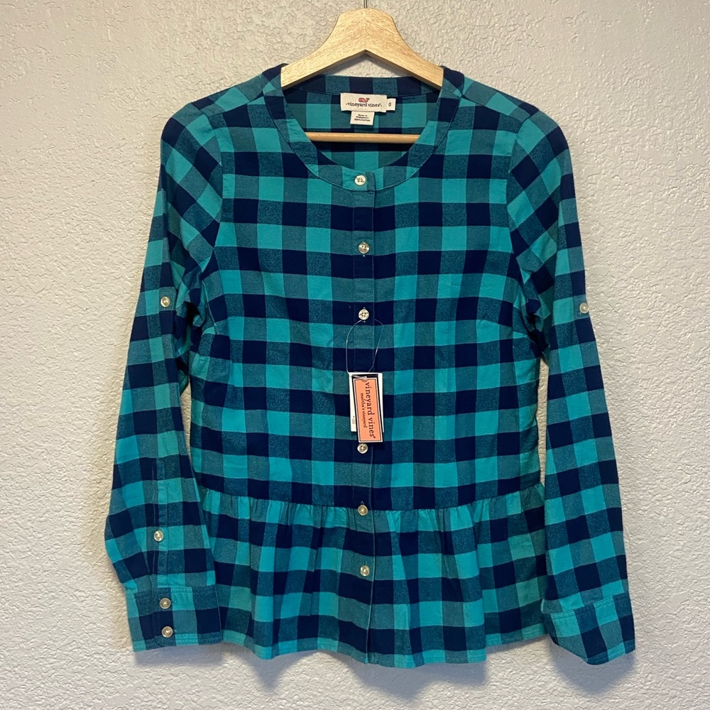 Vineyard Vines NWT Flannel Shirt Women’s Size 0